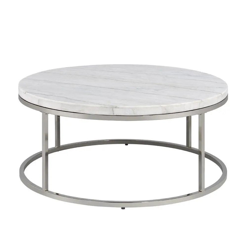 Zaidee - Coffee Table With Marble - Marble Top & Nickel by Unique Piece Furniture