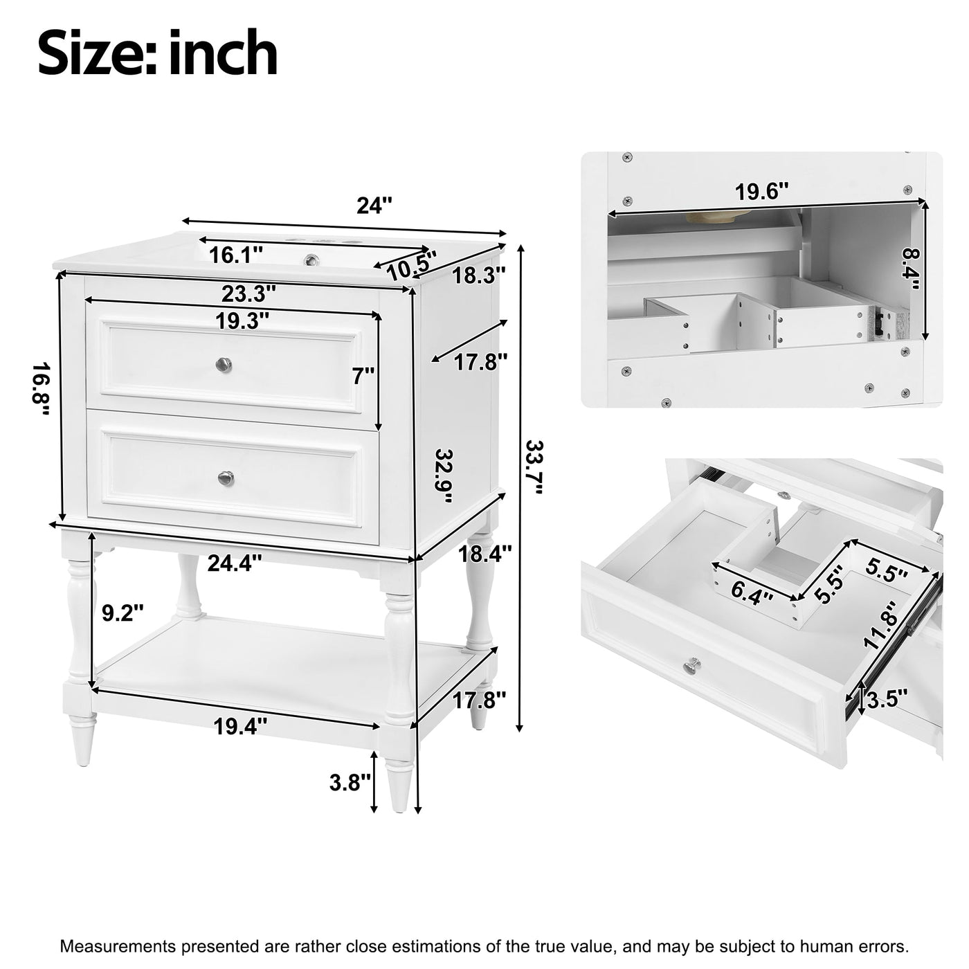 24" Bathroom Vanity with Ceramic Sink by HouseOfZazla