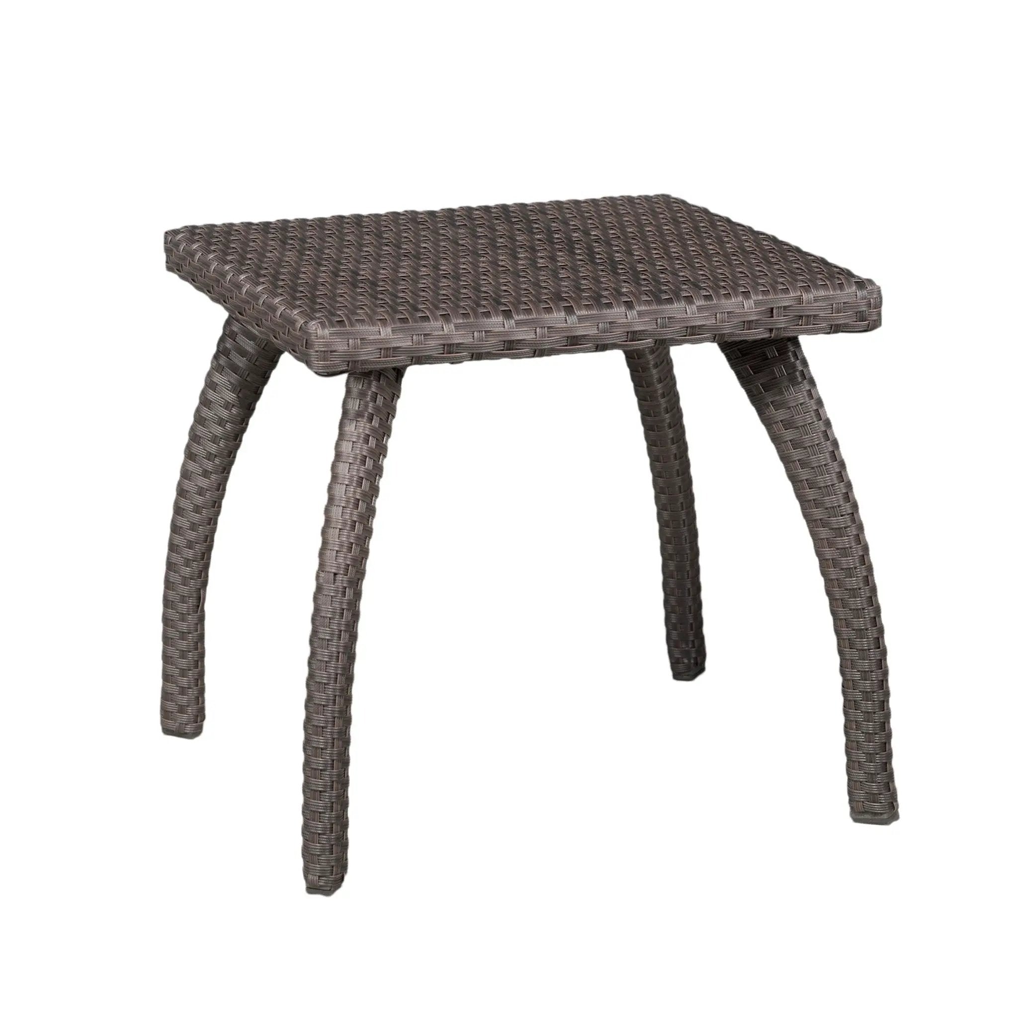 Luminant Outdoor Side Table With Iron Frame - Brown by HouseOfZazla