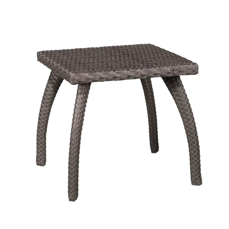 Luminant Outdoor Side Table With Iron Frame - Brown by HouseOfZazla