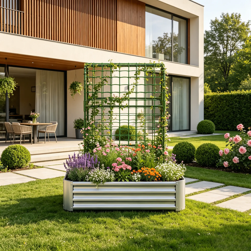 2-in-1 Raised Garden Bed with Trellis by HouseOfZazla