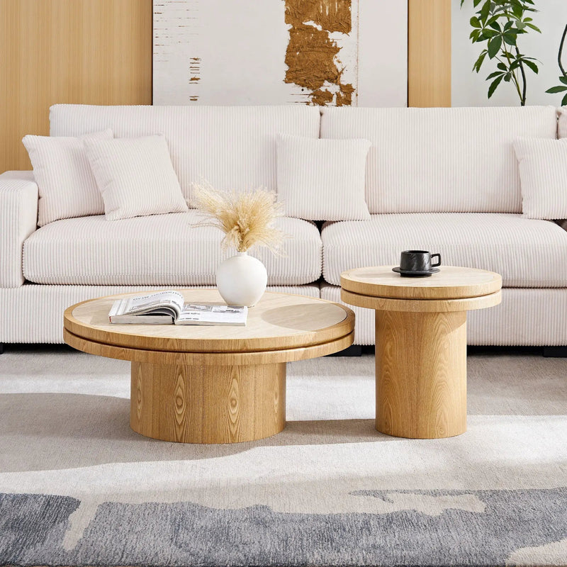 35.43 Inch Round Coffee Table with Sintered Stone Top by HouseOfZazla