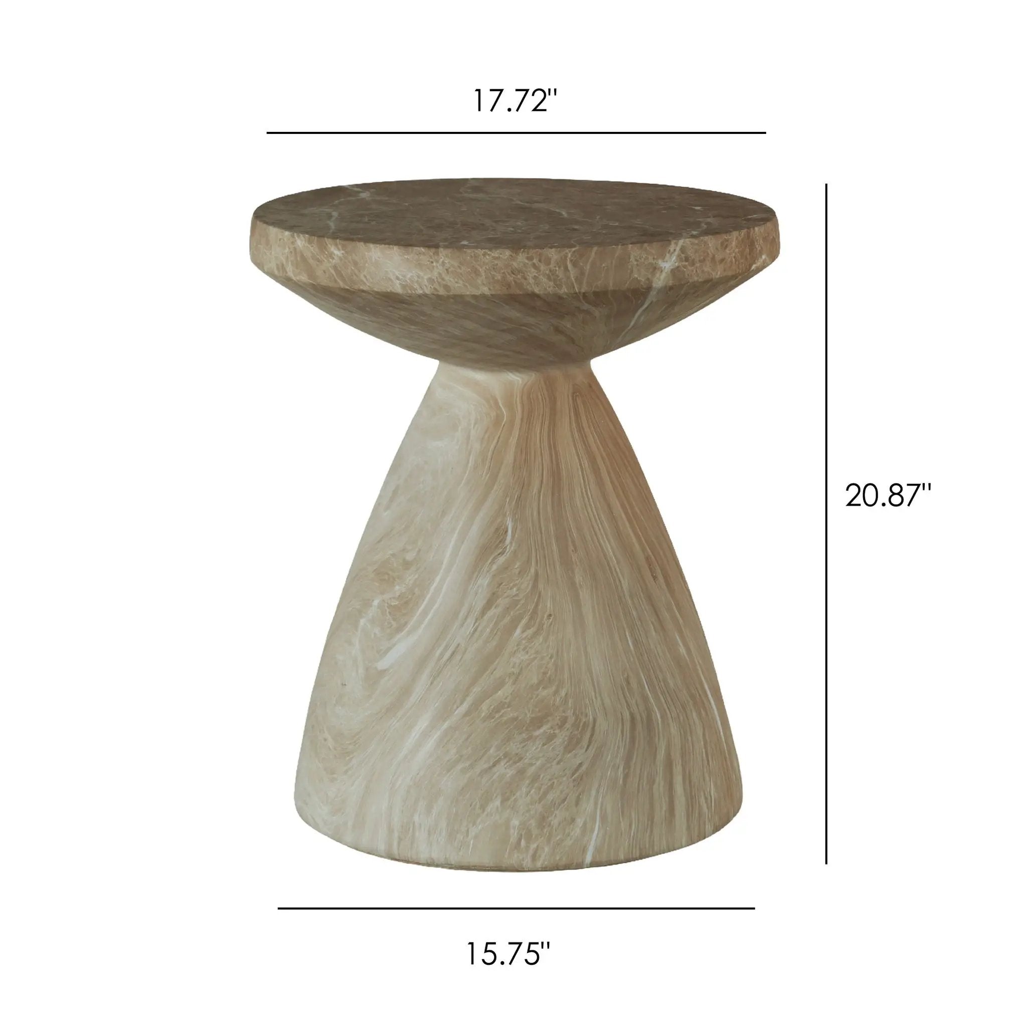 Outdoor Geometric End Table - Marble by Unique Piece Furniture