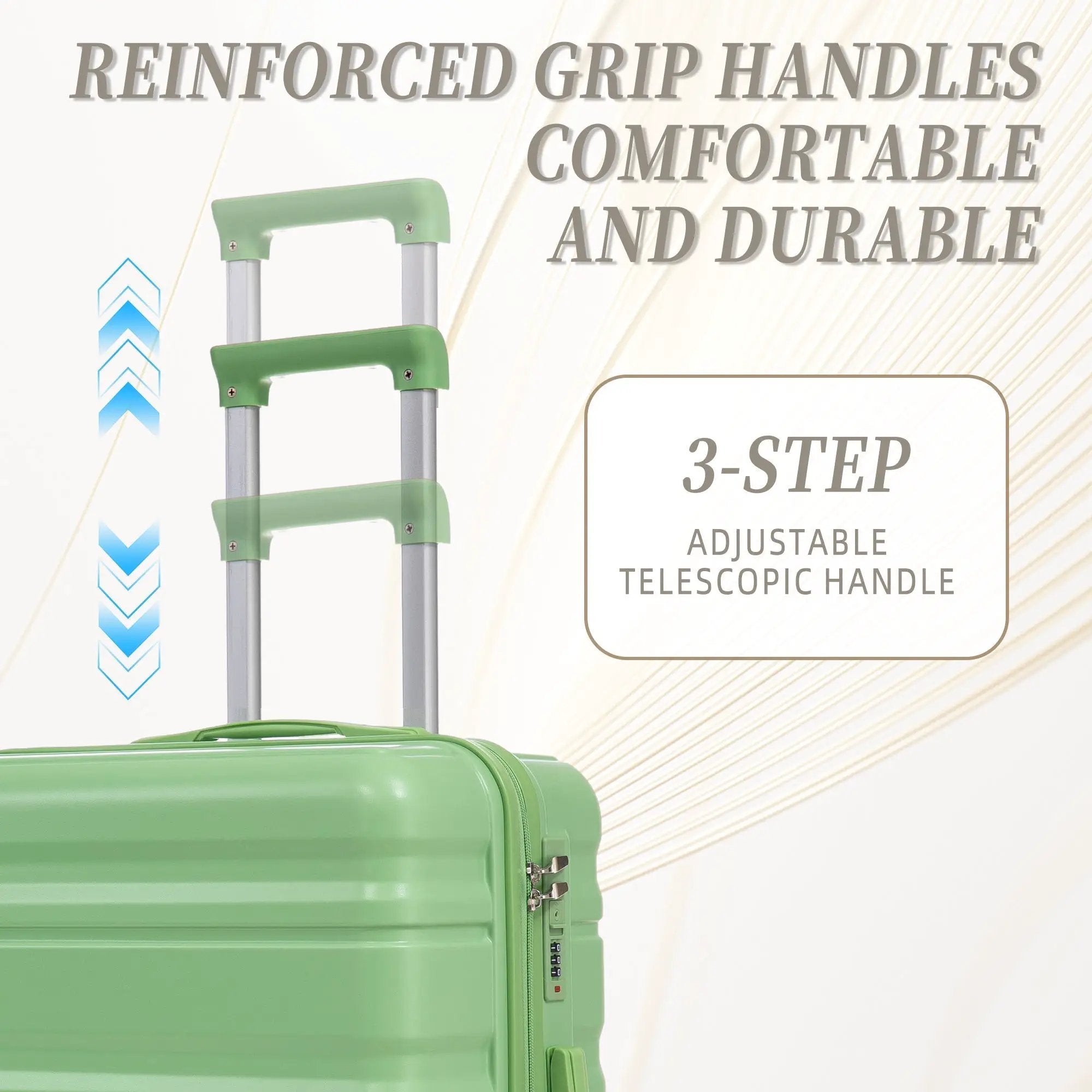 HIFINE Tourist 3-Piece Spinner Wheel Luggage Set in Green by HouseOfZazla