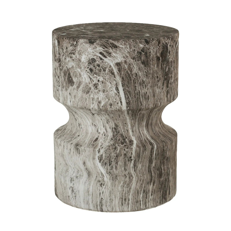 Outdoor Geometric Round End Table - Marble by Unique Piece Furniture