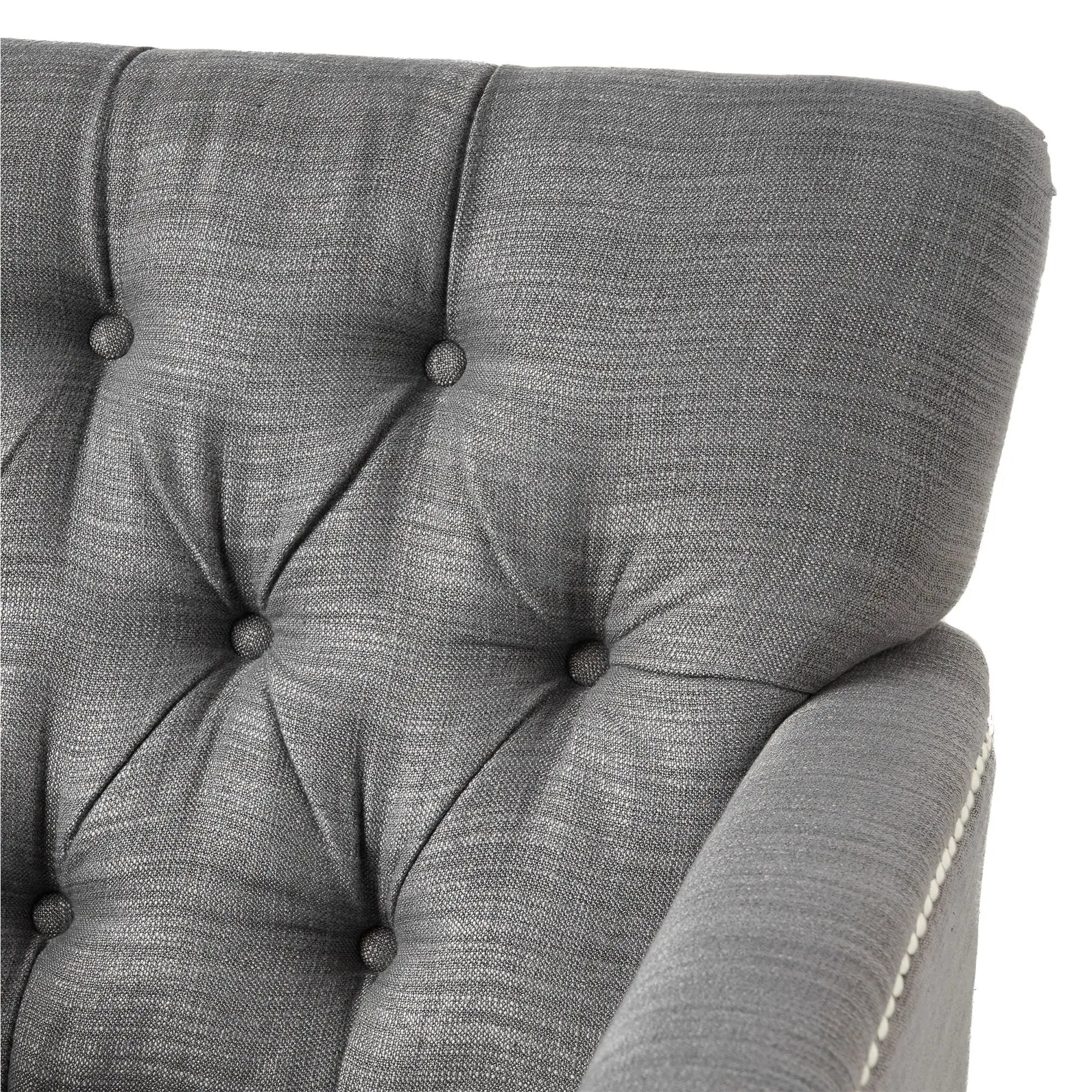 Harrison Tufted Club Chair with Button Tufted Back and Birch Wood Legs by HouseOfZazla