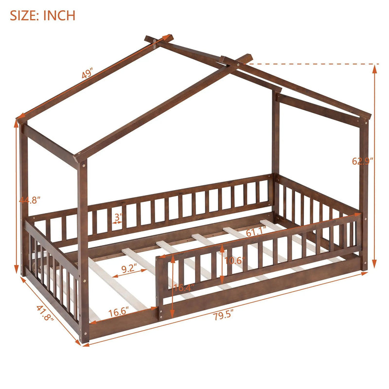 Bed House Bed Frame With Fence by Unique Piece Furniture