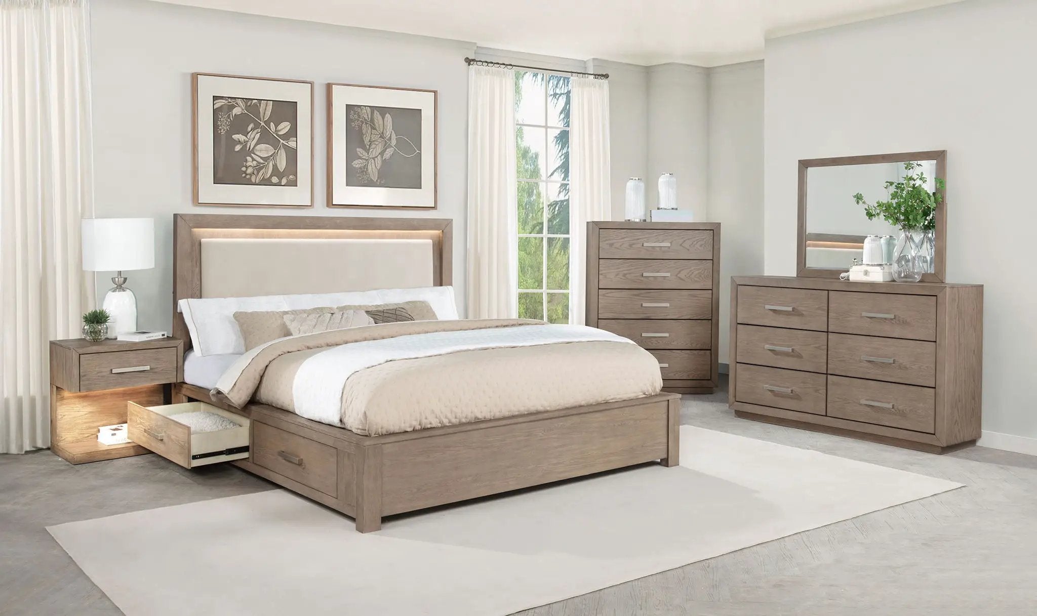 Kenora 5-piece California King Bedroom Set Barley Brown by Unique Piece Furniture