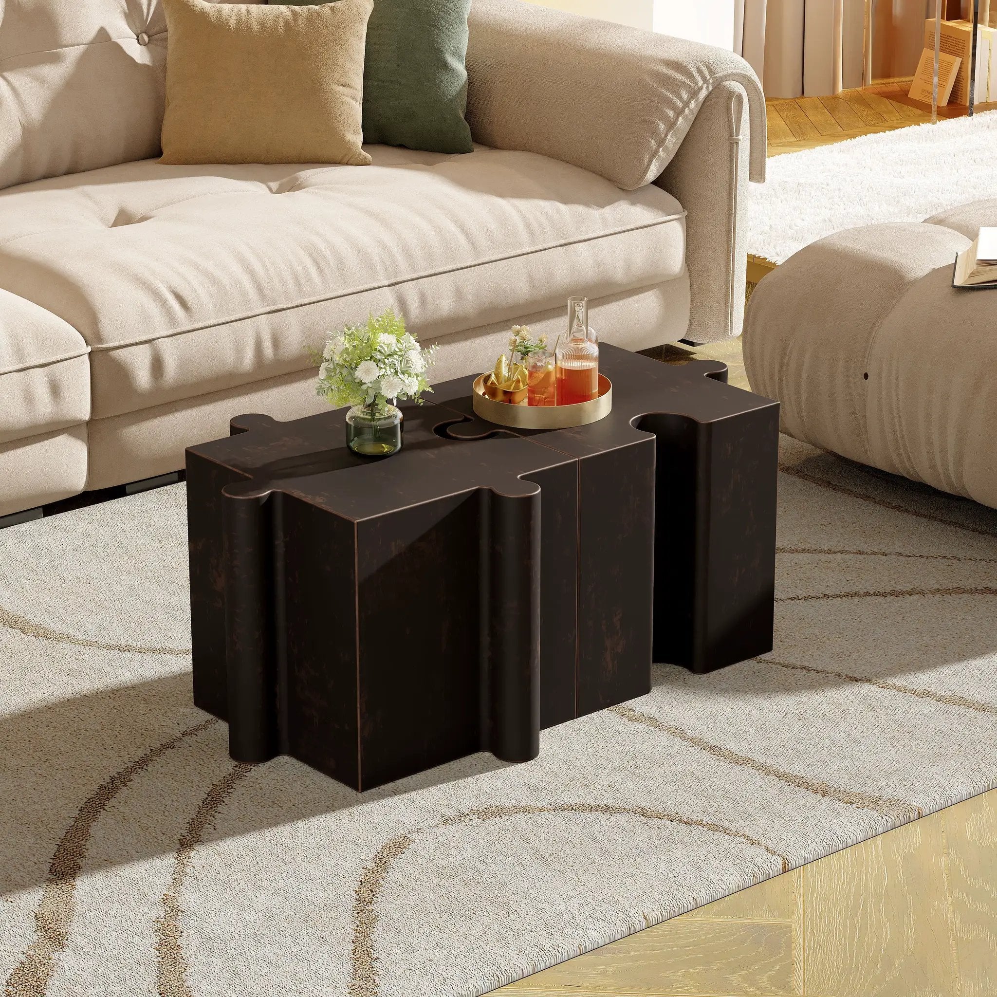 2-Piece Artistic Puzzle Table Set by HouseOfZazla