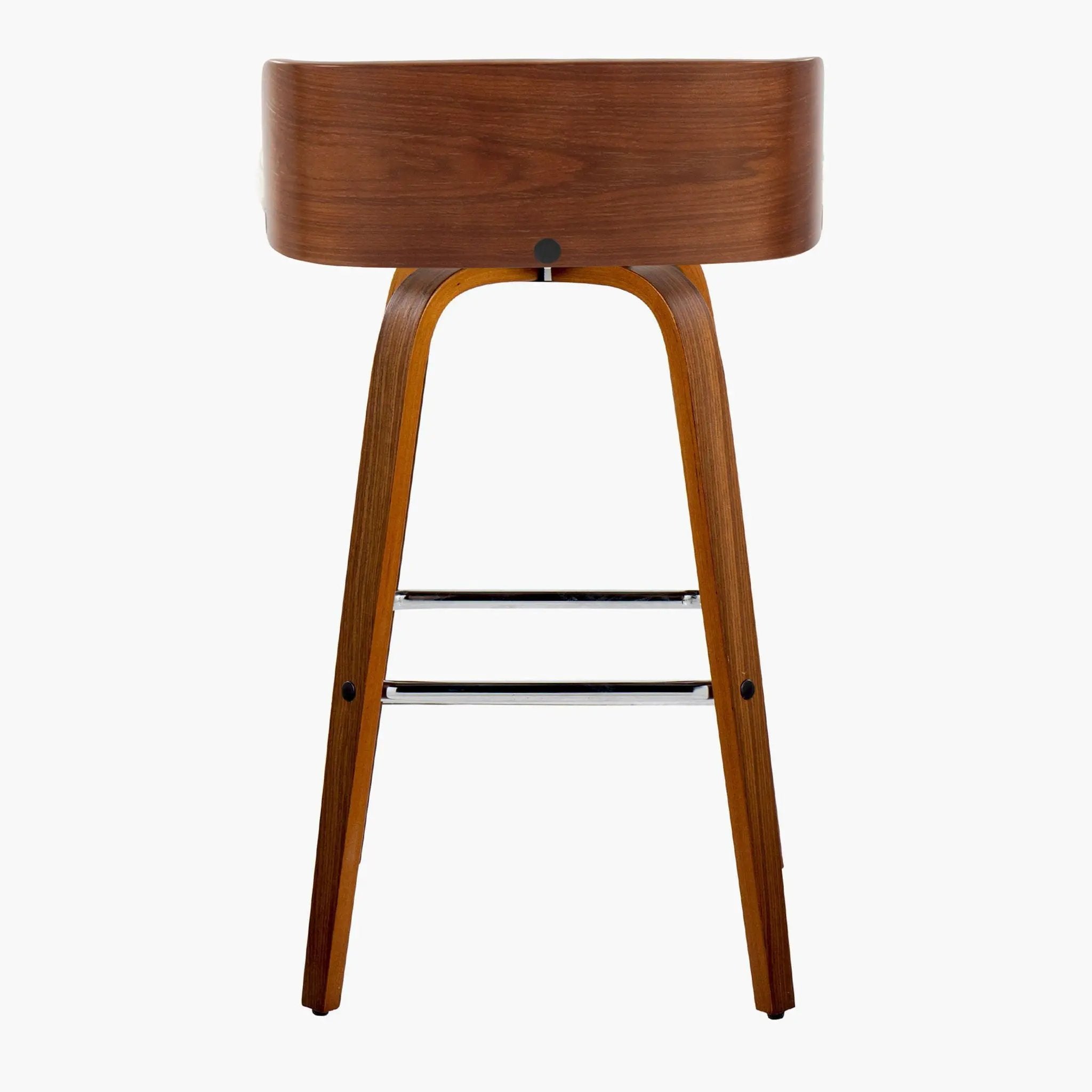 Maya - Mid Century Modern Fixed Height Barstool With Swivel With Square Footrest (Set of 2) by Unique Piece Furniture
