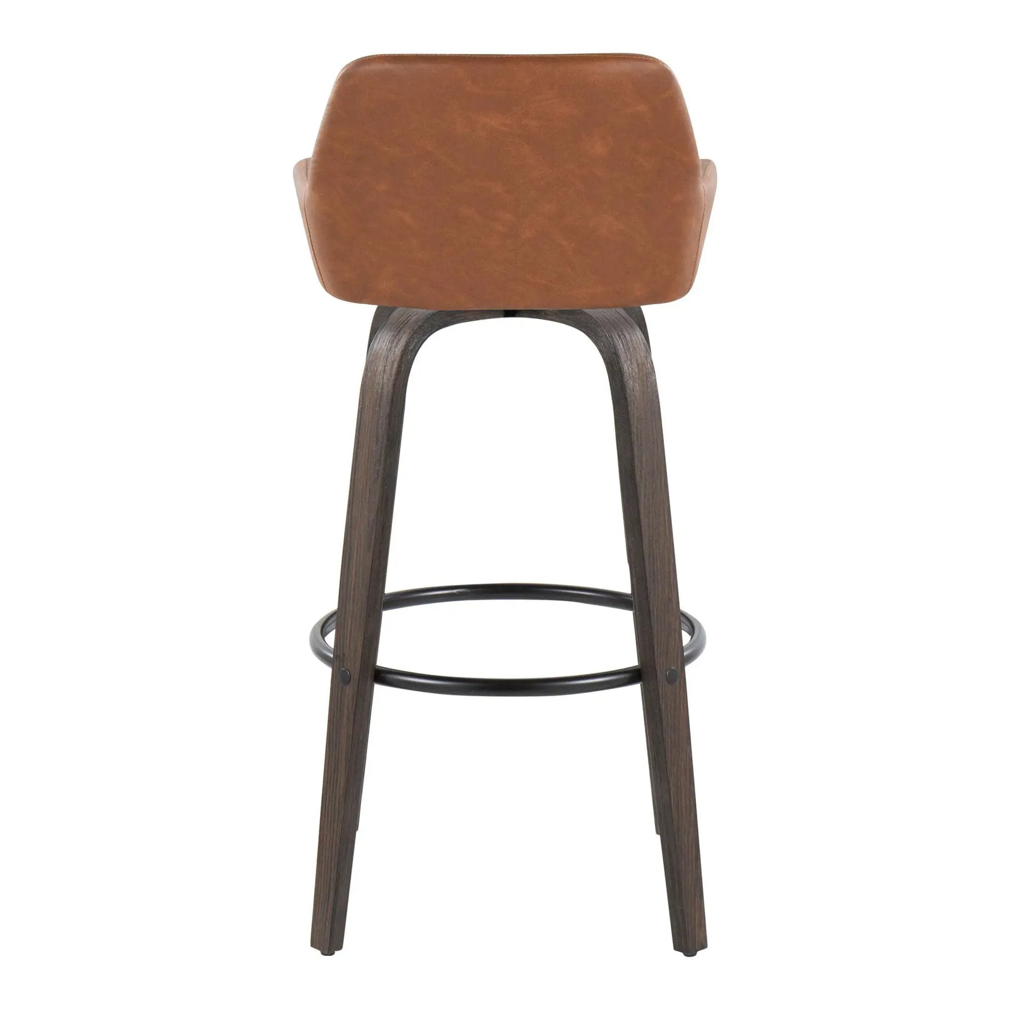 Daniella - Contemporary Fixed Height, Barstool With Swivel With Round Footrest (Set of 2) by Unique Piece Furniture