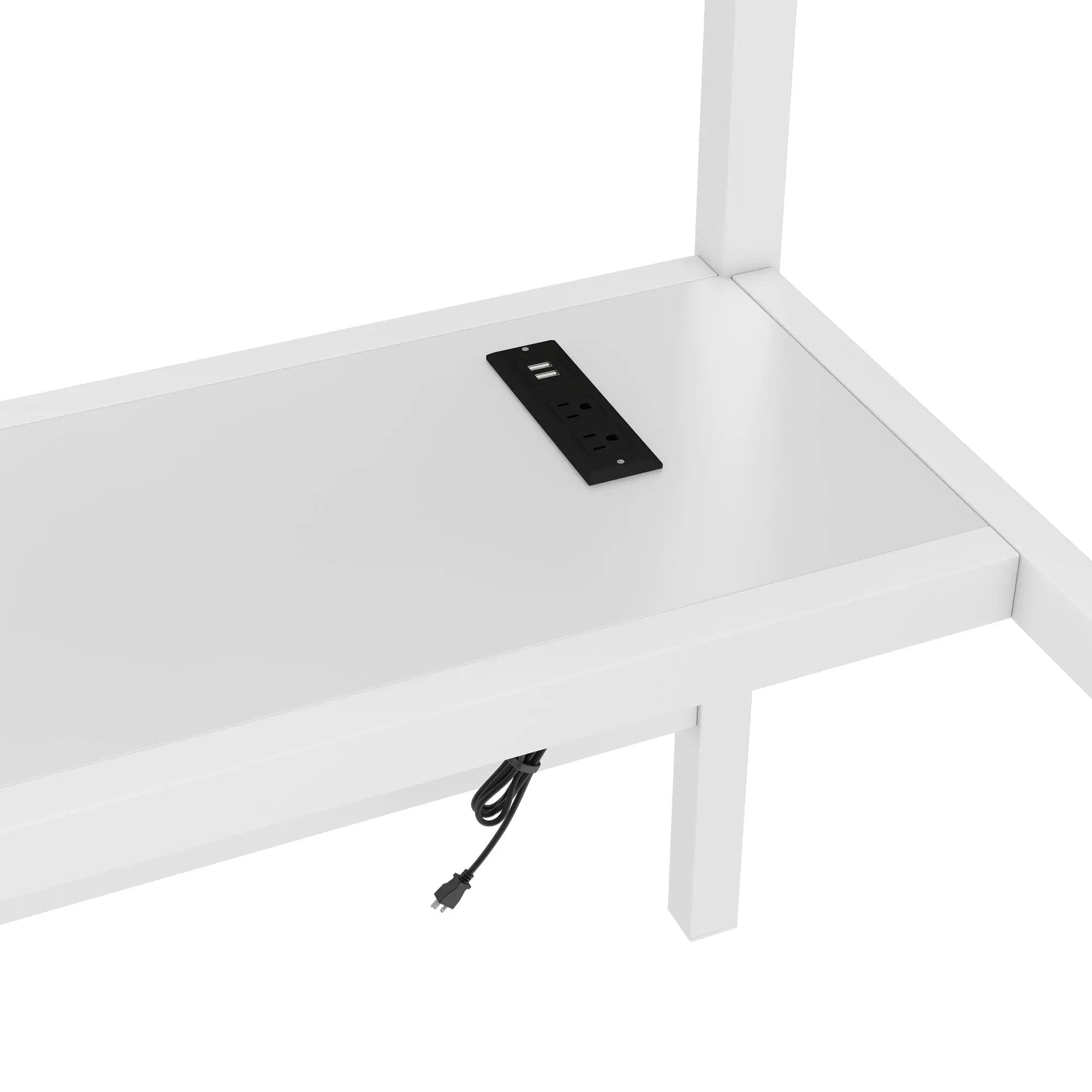 Metal Queen Size Loft Bed with Power Outlet and LED Lighted by HouseOfZazla