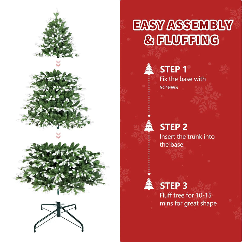 5FT Artificial Christmas Tree with White‑Tipped PE & PVC Mixed Tips by HouseOfZazla