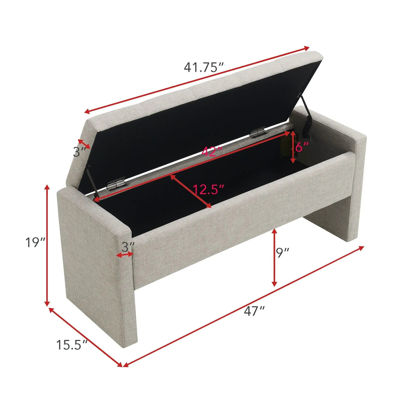 Modern Upholstered Large Bed End Bench With Storage by HouseOfZazla