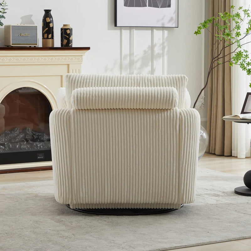 40.55''W Swivel Accent Chair with 2 Throw Pillows by HouseOfZazla