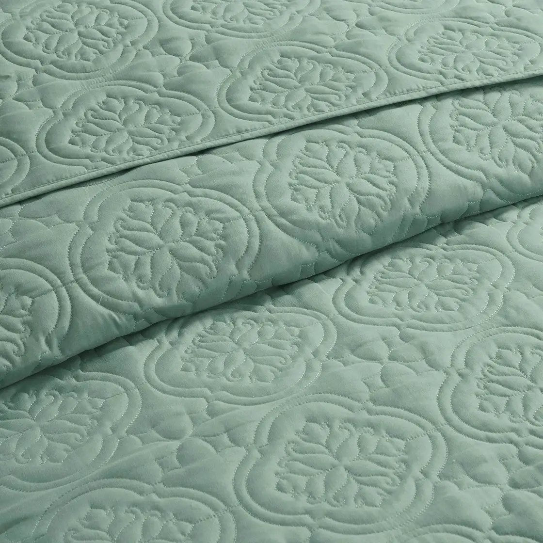 3 Piece Reversible Bedspread Set Seafoam Full/Queen by HouseOfZazla
