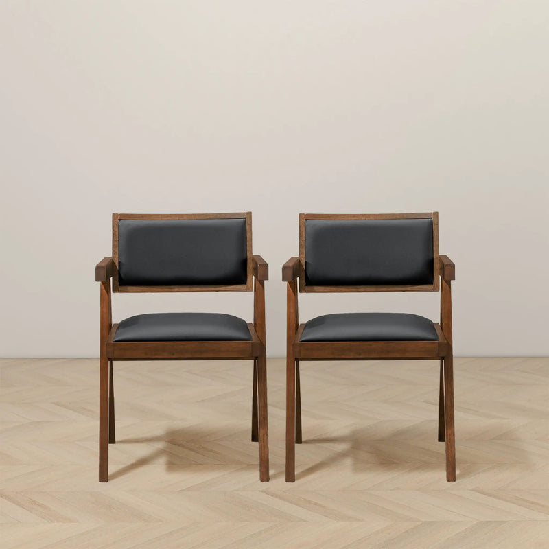 Athena - Dining Chair (Set of 2) - Black / Brown by Unique Piece Furniture