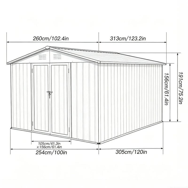 10' x 8' Garden Sheds Outdoor Storage Sheds by HouseOfZazla