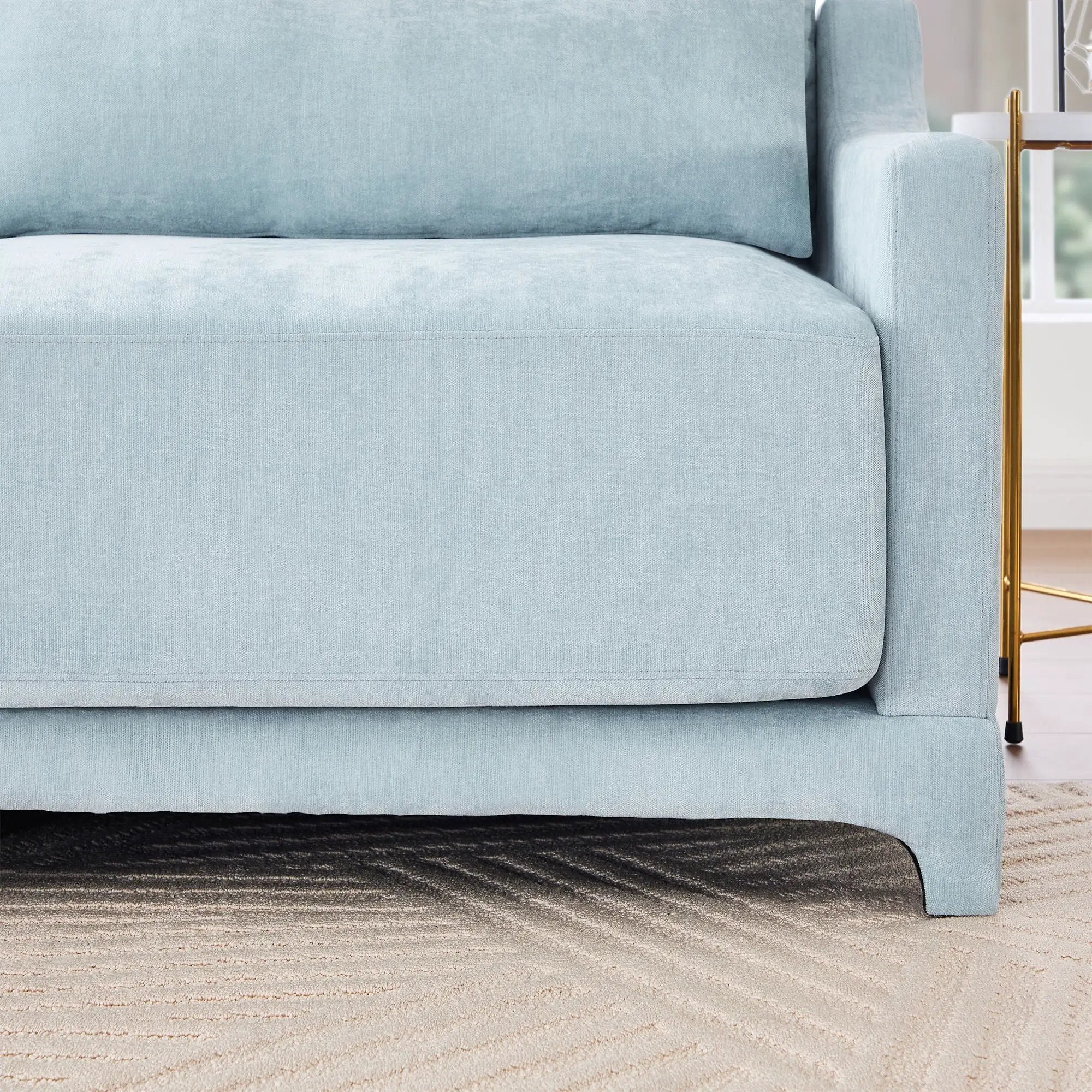 Stylish Sofa With Ottoman And Lumbar Pillows, Ergonomic Design by HouseOfZazla