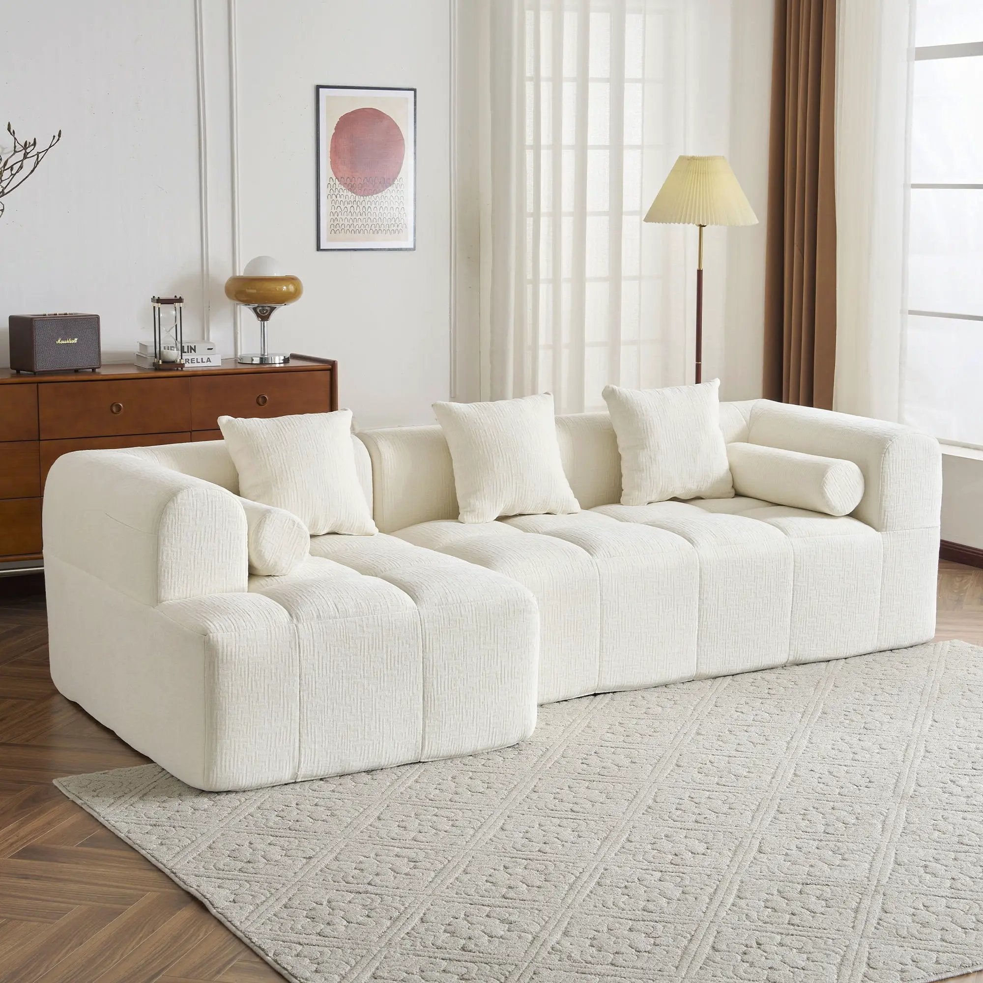 Sectional Free Combined Sofa With 2 Side Pockets by HouseOfZazla