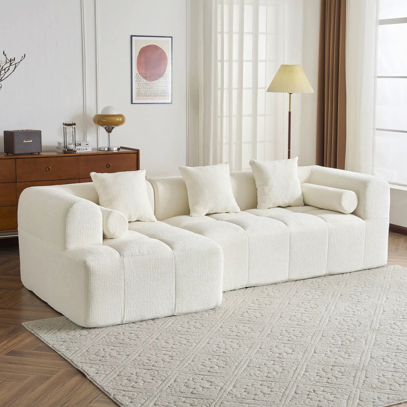 Sectional Free Combined Sofa With 2 Side Pockets by HouseOfZazla