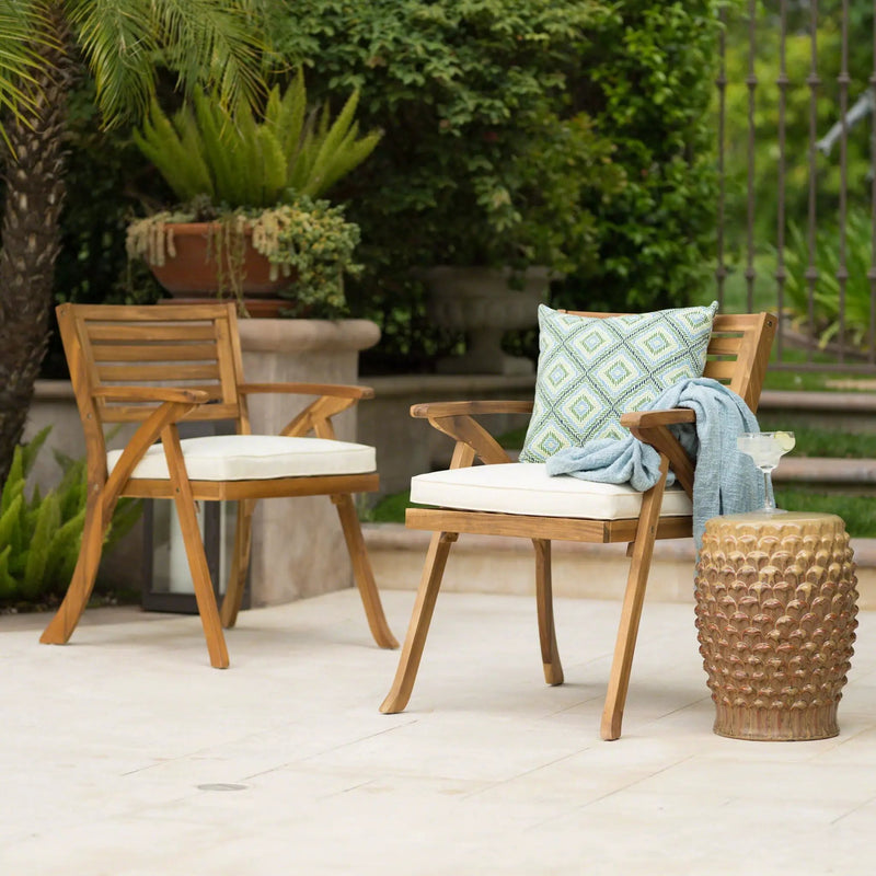 Outdoor Dining Set With Coffee Table And 2 Chairs - Teak by HouseOfZazla