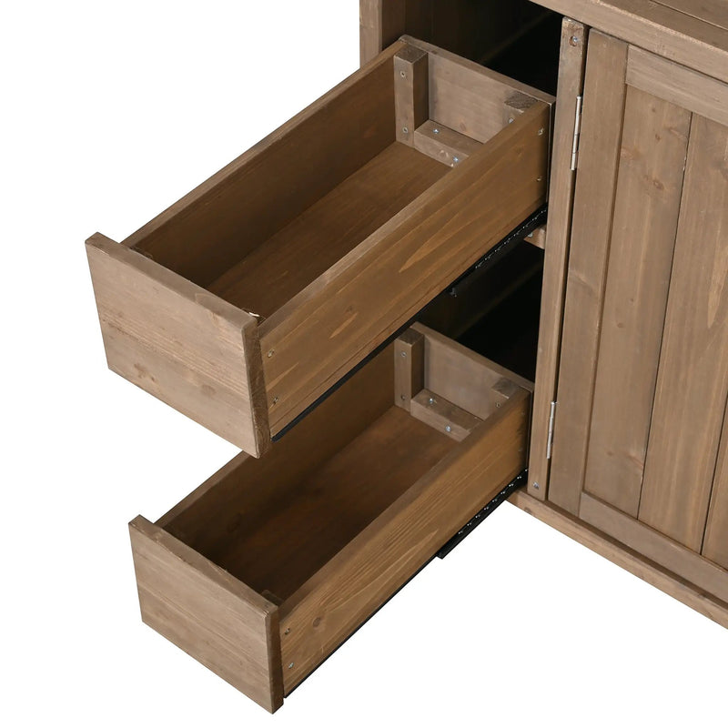 54.33' Farmhouse Rolling Outdoor Kitchen Cart by HouseOfZazla