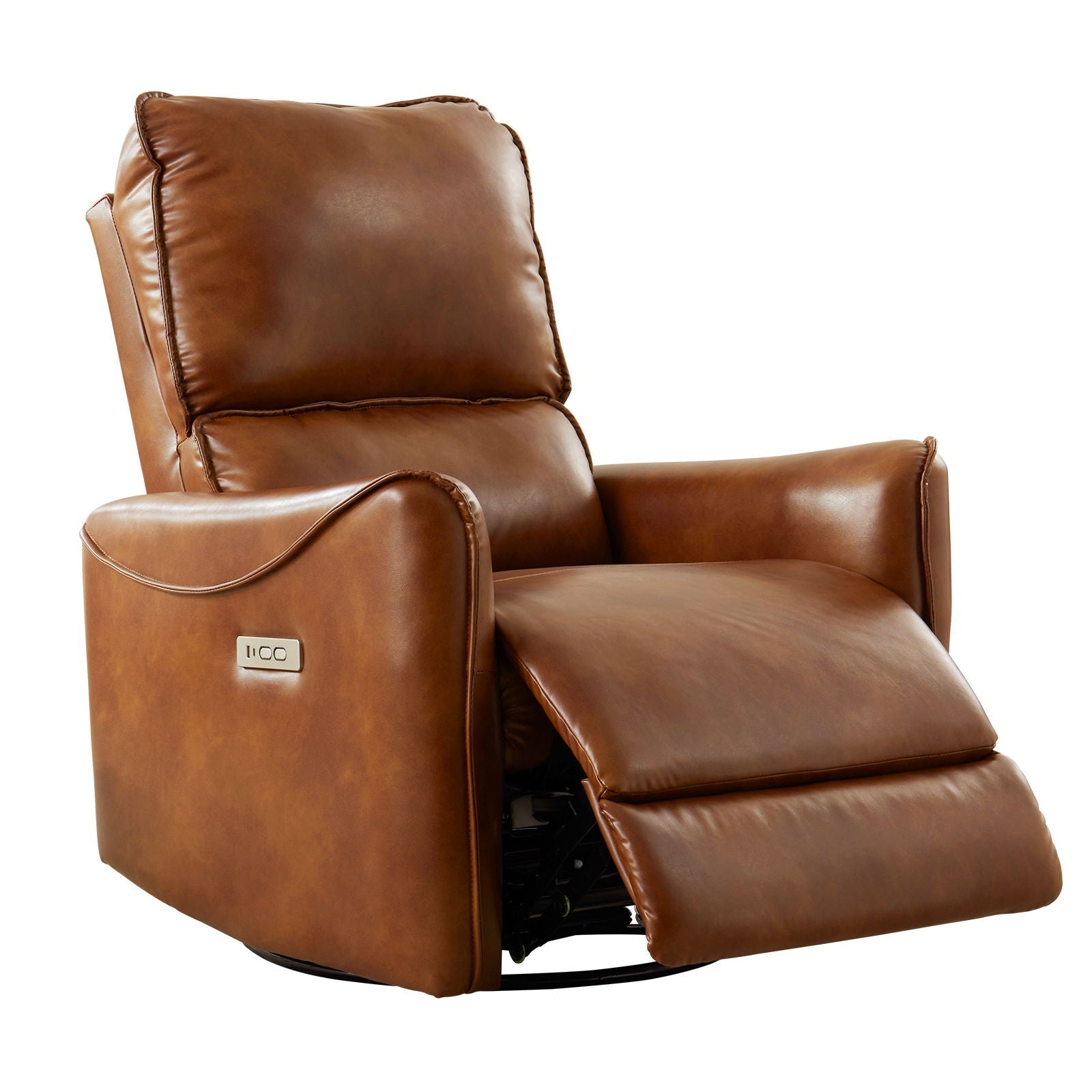 Electric Recliner Chair With Rocker And Swivel Function - Brown by HouseOfZazla