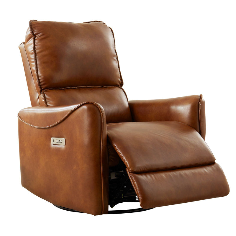 Electric Recliner Chair With Rocker And Swivel Function - Brown by HouseOfZazla