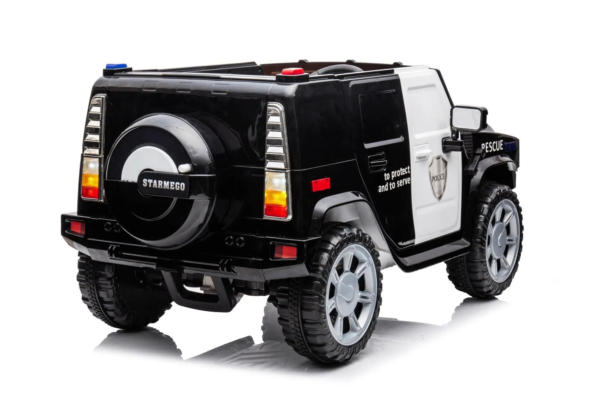 12V7A 30W*2 Four-Wheel Drive Seat One Button Start, Forward And Backward, High And Low Speed, Music, Front Light, Power Display, Two Doors Can Open, 2.4G R / C, Seat Belt Four Wheel Absorber by HouseOfZazla