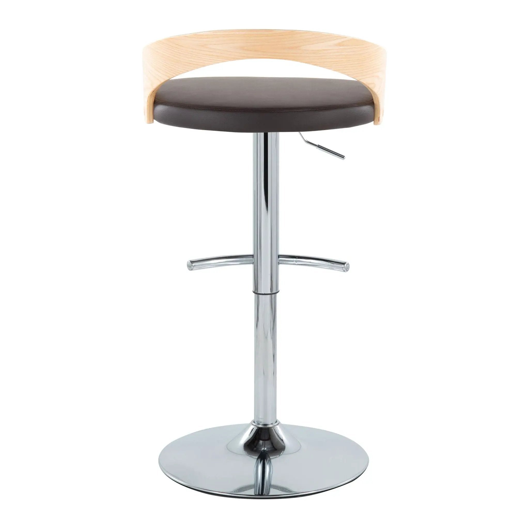 Grotto - Contemporary Adjustable Barstool, Swivel With Rounded T Footrest (Set of 2) by Unique Piece Furniture