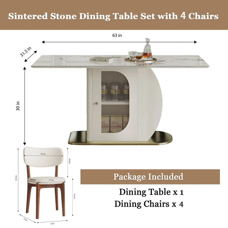 Dining Table Set With Storage, Includes Chairs For Kitchen by HouseOfZazla