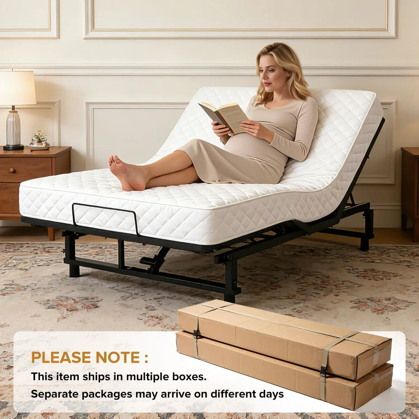 Adjustable Bed Base Frame With Wireless Remote, 4 USB Ports, Under Bed Nightlights, Zero Gravity by HouseOfZazla