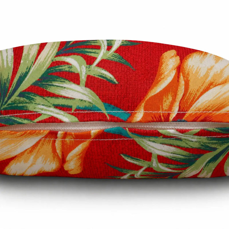2 Pack Outdoor Lumbar Pillow Covers - Red Tropical by HouseOfZazla