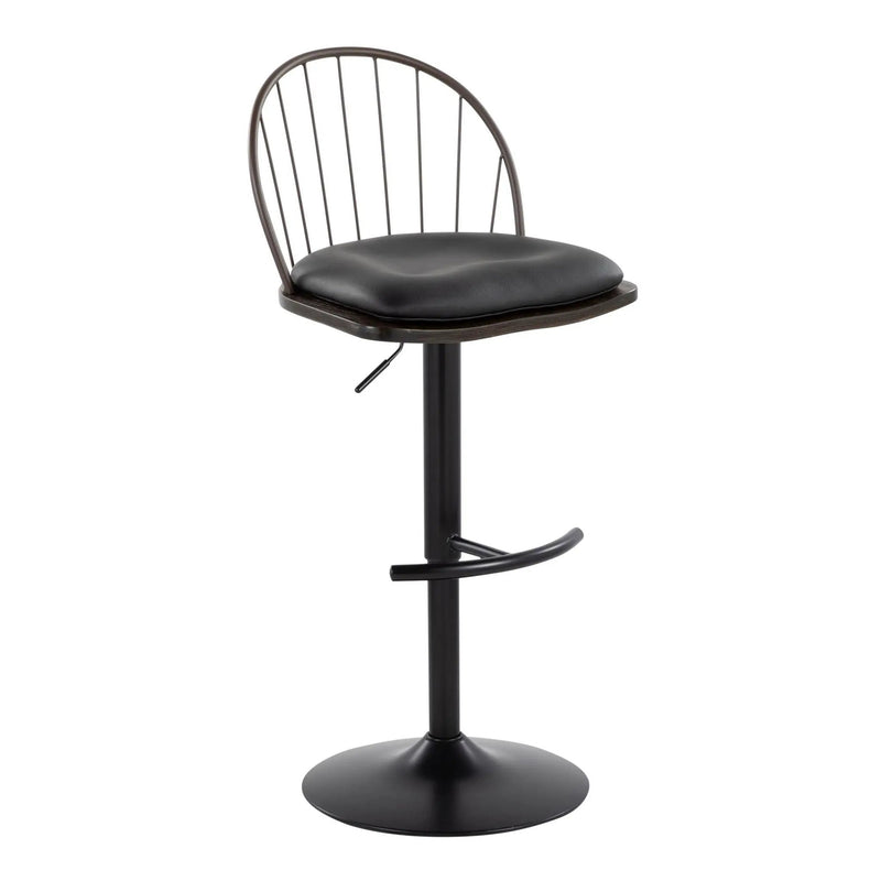 Riley - Farmhouse Adjustable Height Barstool With Swivel With Rounded T Footrest (Set of 2) by Unique Piece Furniture