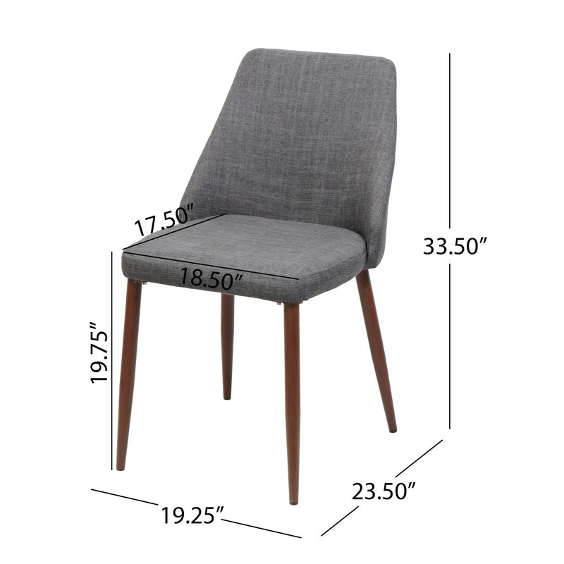 Modern Dining Chair With Iron Legs And Wood Finish by HouseOfZazla