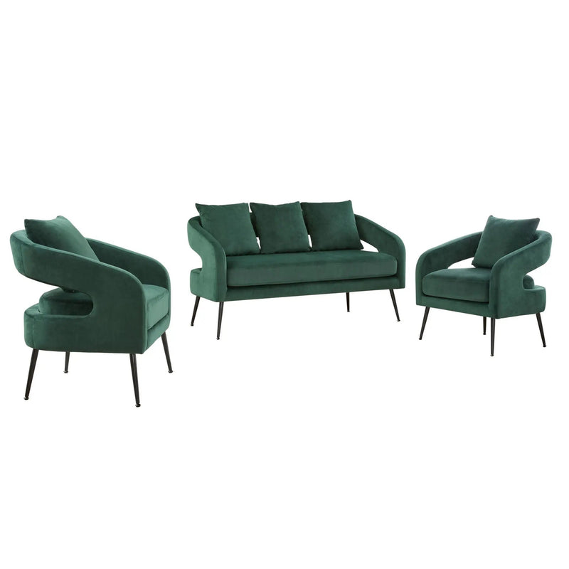 3 Piece Living Room Set, Loveseat & 2 Accent Chairs by HouseOfZazla