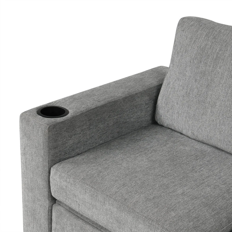 Convertible U-Shaped Sectional Sofa With Pull-Out Bed by Unique Piece Furniture