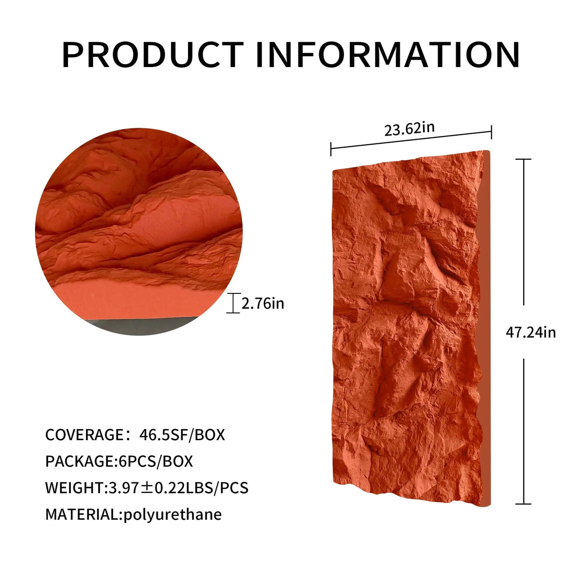 3D Faux Stone Wall Panels - Set of 6, photo 6 of 7