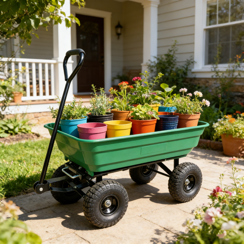 Folding Poly Garden Dump Truck with Steel Frame and Pneumatic Tires by HouseOfZazla