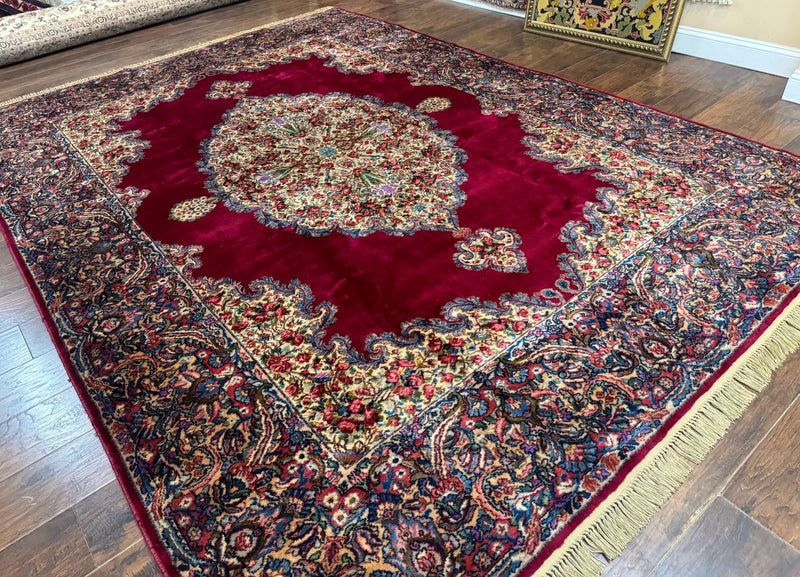 Karastan Rug 8.8 x 12 - Red Floral Kirman - Wool Pile Carpet by Jewel Rugs
