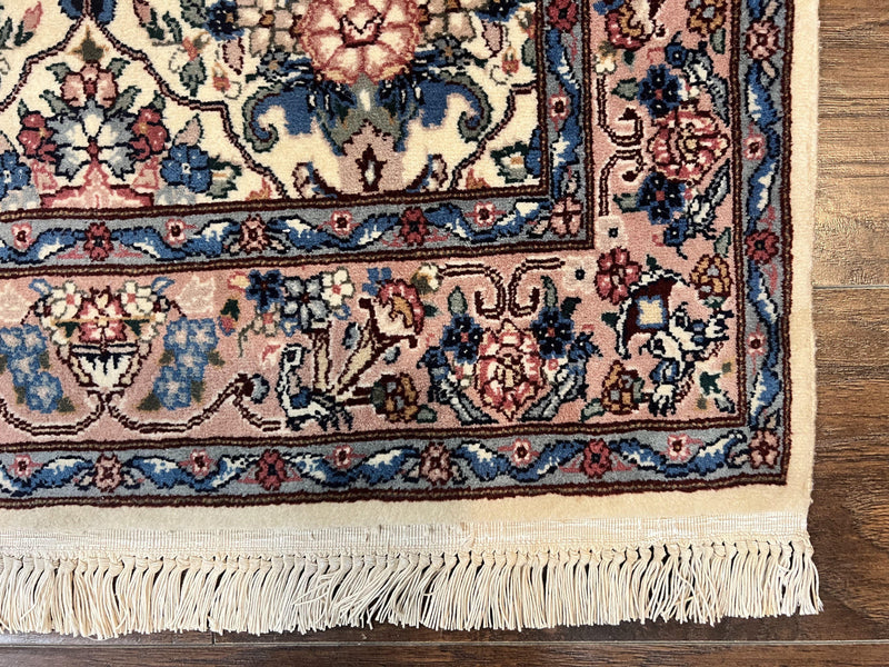 Sino Persian Runner Rug 2.8 x 14, Hand Knotted Vintage Oriental Hallway Rug, 14ft Runner, Cream, Floral, Wool by Jewel Rugs