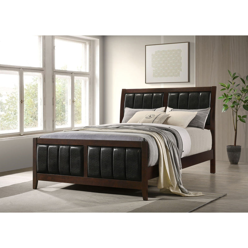 Queen Panel Bed With Upholstered Headboard And Footboard - Brown by HouseOfZazla