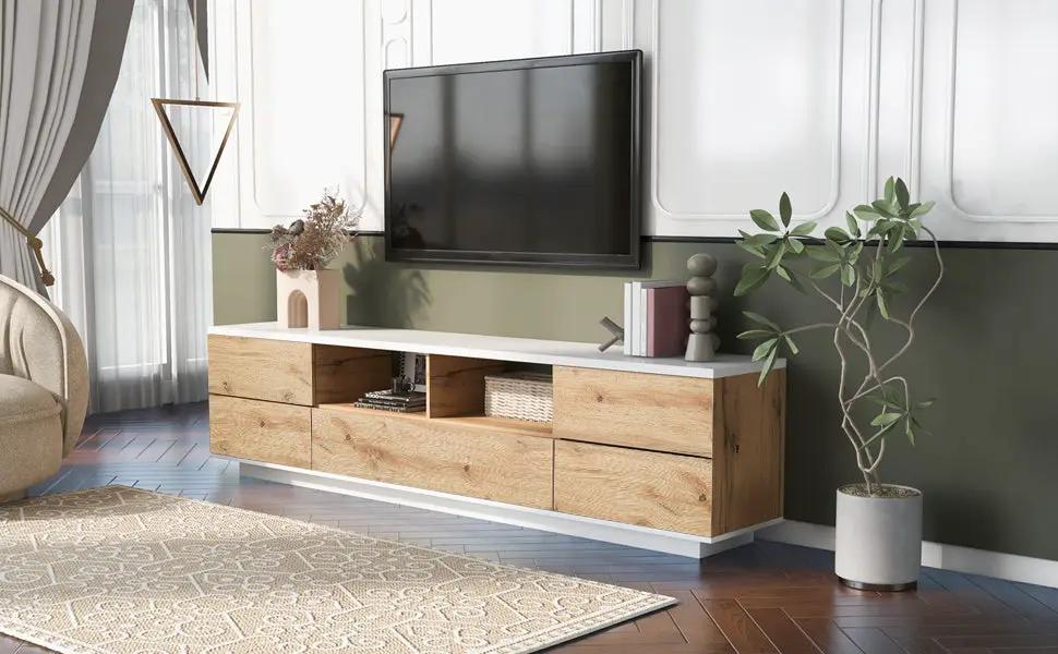 Modern TV stand with Multi-Functional Storage by BLAKHOM
