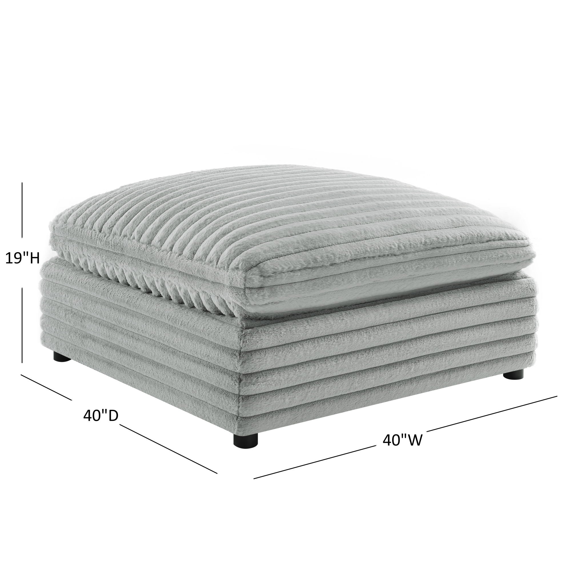 Jenny - Square Ottoman - Gray by HouseOfZazla