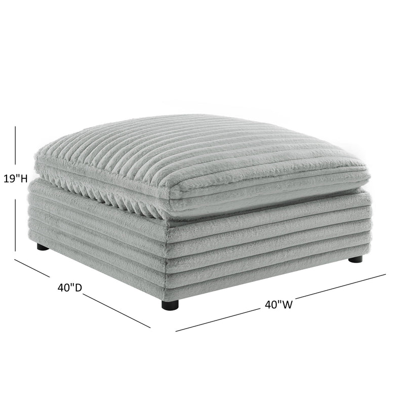 Jenny - Square Ottoman - Gray by HouseOfZazla