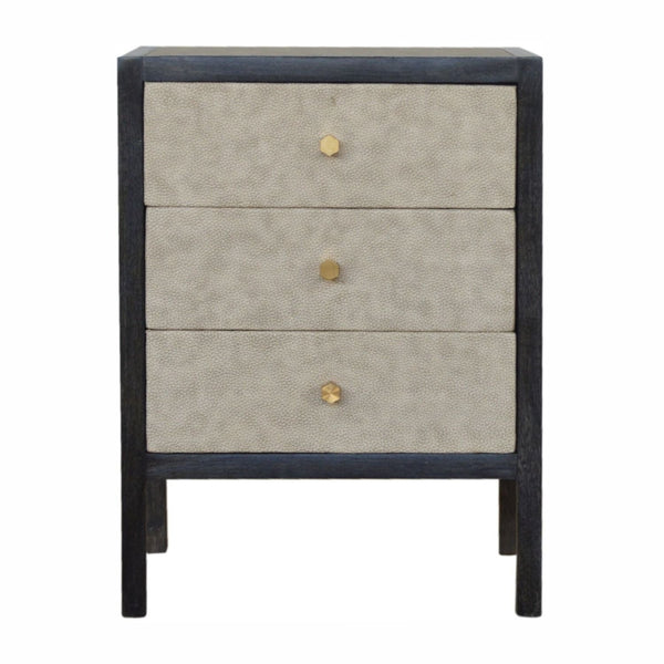 Nightstand, 3 Drawer - Black