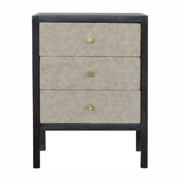 Nightstand, 3 Drawer - Black