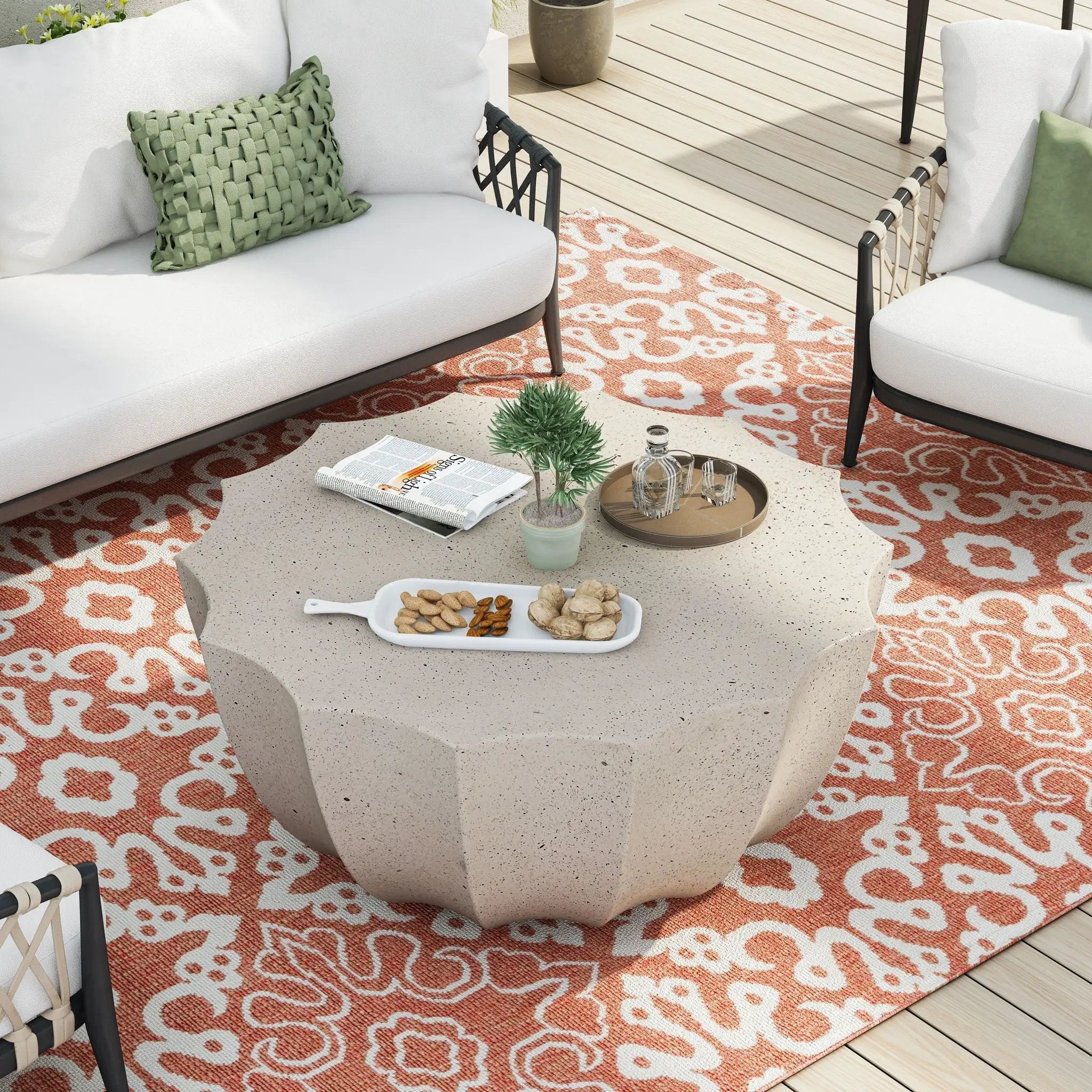 Modern Round Coffee Table For Indoor / Outdoor by Unique Piece Furniture