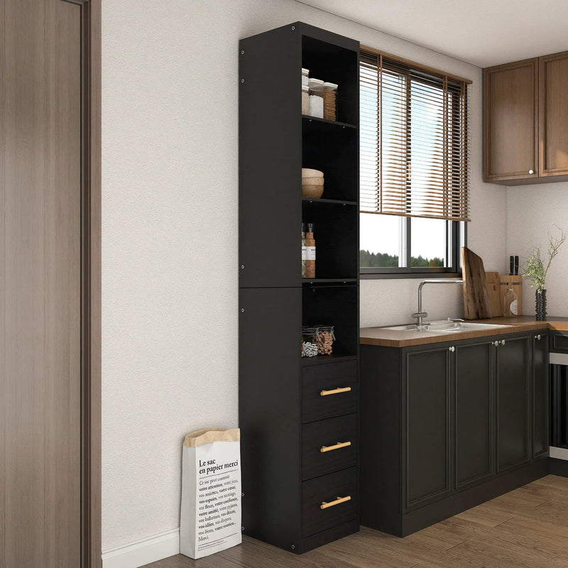 85.04" Tall Storage Cabinet with Drawer and Shelves by HouseOfZazla